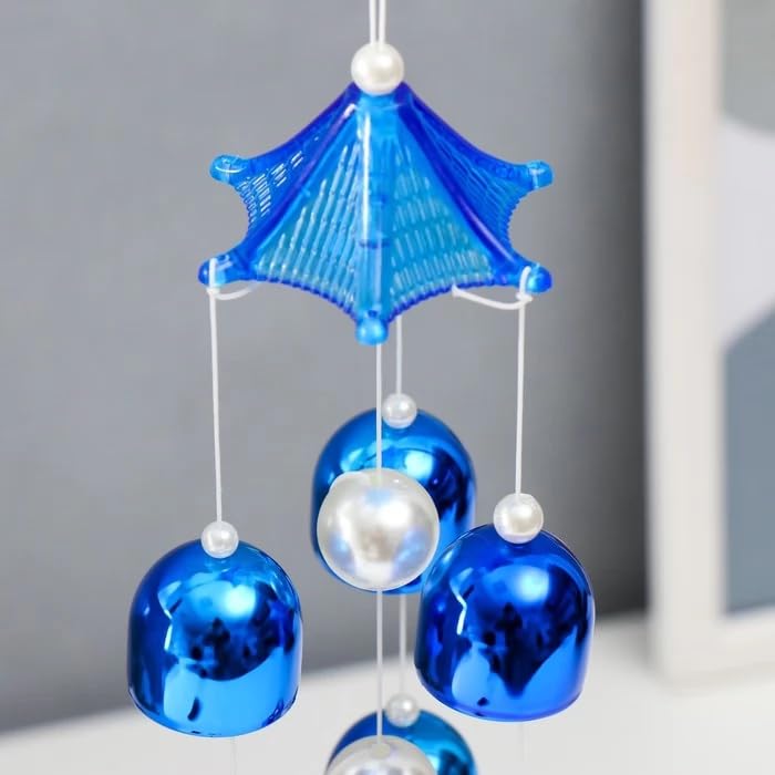 SKYTRENDS Wind Music Metal Wind Chime Melodious Sound Positive Energy for Balcony/Bedroom/Garden from The Evil Eye 7 Bells 51x6.1 cm