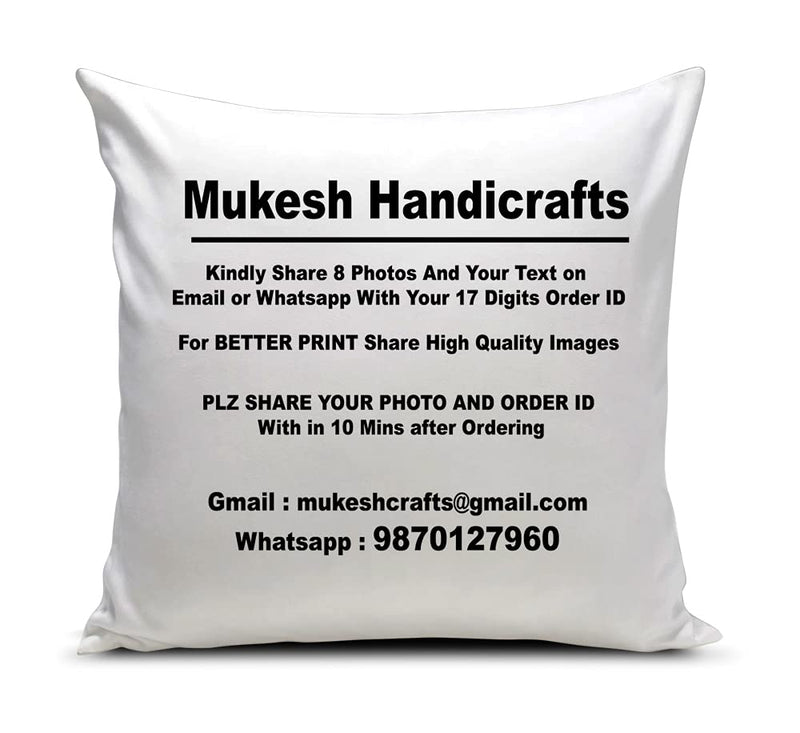 MUKESH HANDICRAFTS Photo Cushion/Pillow for Gift to Husband,Wife,Mother,Father,Girl, Boy,Best Friend On Birthdays,Valentine,Rakhi with Filler 12X12 Inches, Multi, Style 34(Polyester)