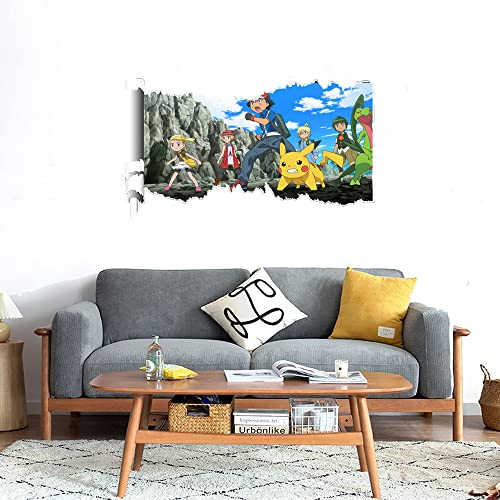 GADGETS WRAP Printed Wall Decal Sticker Scratched Paper Style Wall Decal (90cm x 50cm) - Pokemon Fight