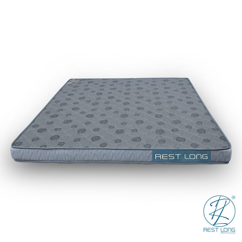 Rest Long Dr Ortho Bonded Foam Mattress Quilted Knitted Grey Orthopedic Mattress | Reversible, Sag-Resistant | Dual-Sided Design | 10-Year Warranty | LxBxH:- 78x60x5 inches(King Bed Size Mattress)