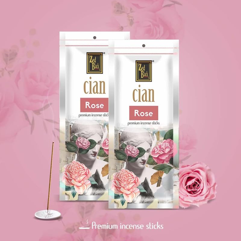 Zed Black Cian Incense Sticks Pack of 5 (in 5 Fragrances of Marine, Rose, Marigold, Lavender and Ivory)