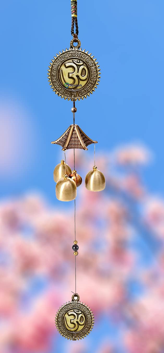 Synlark Metal Wind Chimes for Home Balcony Garden Positive Energy, Home Decor Hanging Long Brass Bells with Good Sound