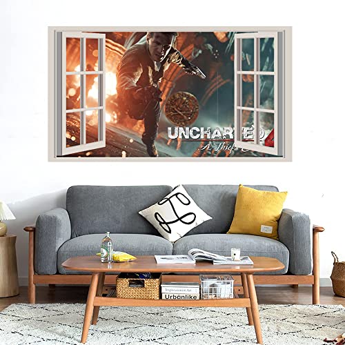 GADGETS WRAP Printed Wall Decal Sticker Fake Window Style Decal (90cm x 50cm) - Uncharted 4 A Thiefs End