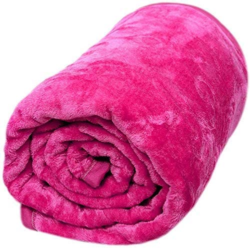 WONDERLOOK Embossed Blankets Solid Colour Ultra Soft Floral Single Bed Mink Heavy Winter Blanket Polyester Single (Pink)