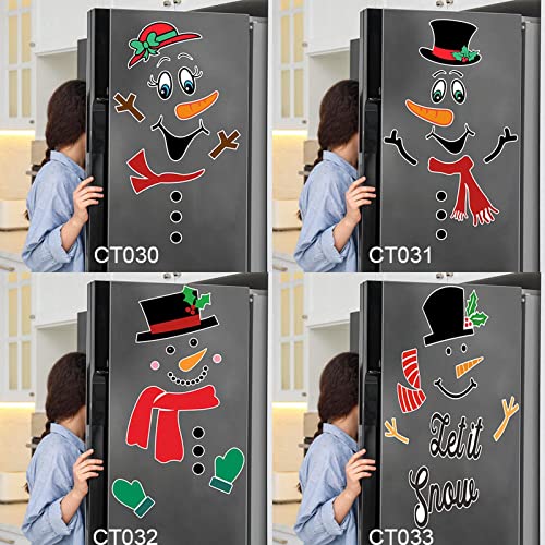 T.O.G. Snowman Refrigerator Sticker Expression Waterproof Christmas Festival Party Decor Ct033