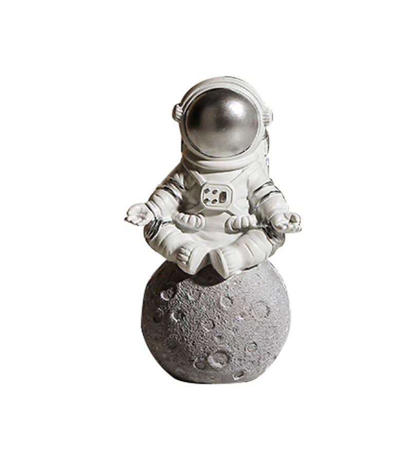 Artgenius Modern Arts and Crafts Decor, Meditation Yoga Astronaut Statues（Sit） (Sliver)