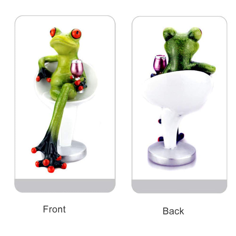 Dorlotou Frog Figurines Statue Cute Funny Seated Frog Sculpture for Home Desk Bathroom Decoration 6088