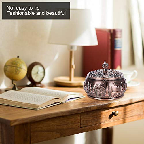 Generic Windproof Ashtray, Desktop Round Ashtray, Desktop Ornament for Hotel with Lid Clubs'