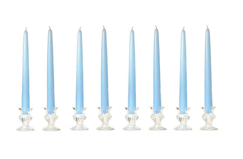 atorakushon Set of 8 Scented Taper Candles Tall Thicker Candle Long Burning time Dripless candle sticks for Home Décor Wedding Parties (Sky Blue)