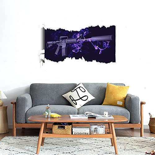 GADGETS WRAP Printed Wall Decal Sticker Scratched Paper Style Wall Decal (90cm x 50cm) - Purple Smoked