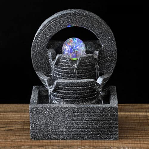 CALANDIS Orb Tabletop Water Fountain Waterfalls W/Led Light Round Background