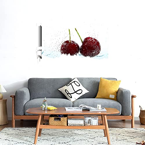 GADGETS WRAP Printed Wall Decal Sticker Scratched Paper Style Wall Decal (90cm x 50cm) - Two Cherries