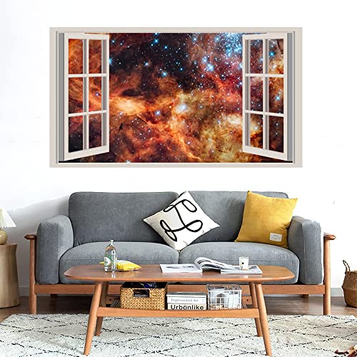 GADGETS WRAP Printed Wall Decal Sticker Fake Window Style Decal (90cm x 50cm) - Star Cluster