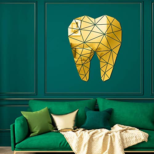 ATORSE® Mirror Art Removable Wall Sticker Acrylic Mural Decal Dental Decor Golden