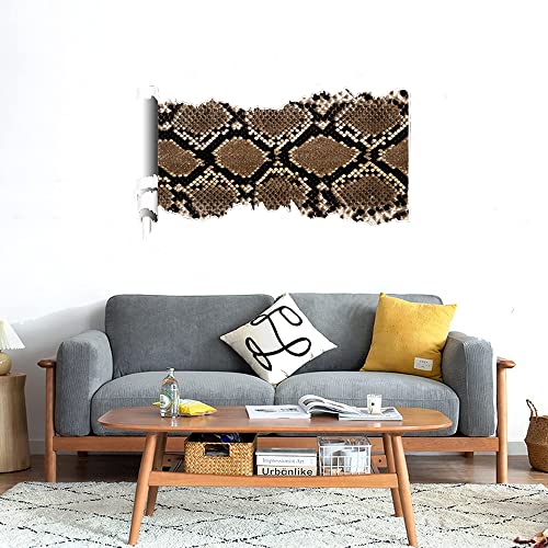 GADGETS WRAP Printed Wall Decal Sticker Scratched Paper Style Wall Decal (90cm x 50cm) - Snake Pattern