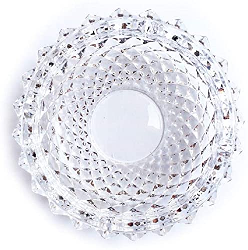 Crystal Glass Round Tabletop Ash Tray Glass Ash Tray for Cigarette, Cigar Smoking for Home, Car, Balcony, Crystal Clear Big Size Square Ash Tray Crystal Quality Glass Ash Tray (Round Creystal)