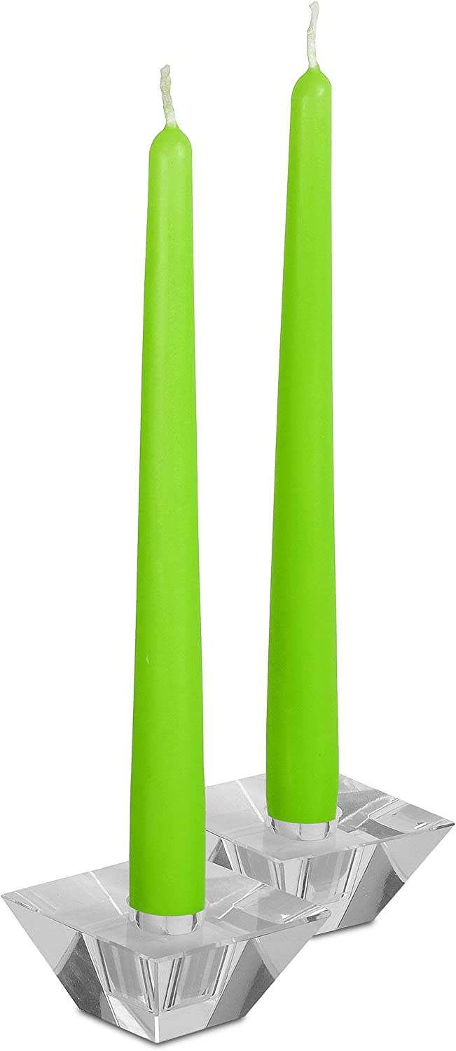 atorakushon Set of 8 Scented Taper Candles Tall Thicker Candle Long Burning time Dripless candle sticks for Home Décor Wedding Parties (Green)