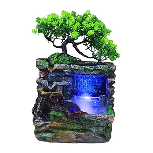 ATORSE® Indoor Water Fountains Rockery Landscape Desk Waterfall Fountain Decor with Fog