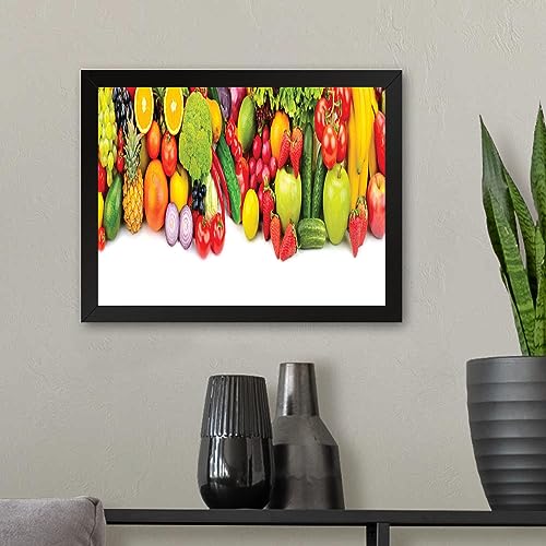 GADGETS WRAP Printed Photo Frame Matte Painting for Home Office Studio Living Room Decoration (11x9inch Black Framed) - Fruits & Vegetables (2)