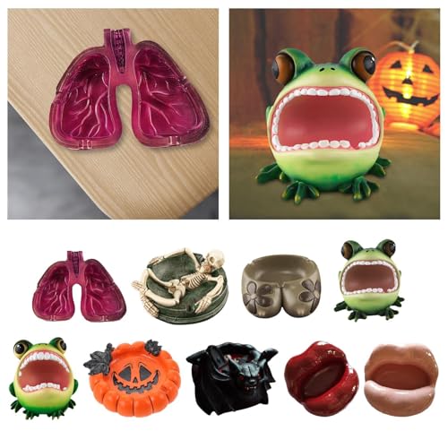 LOOM TREE® Ashtray Statue Office Unique Collectible Tabletop Crafts Figurine Decoration 14x10.5 cm Lung Shape | 1 Creative Ashtray Sculpture