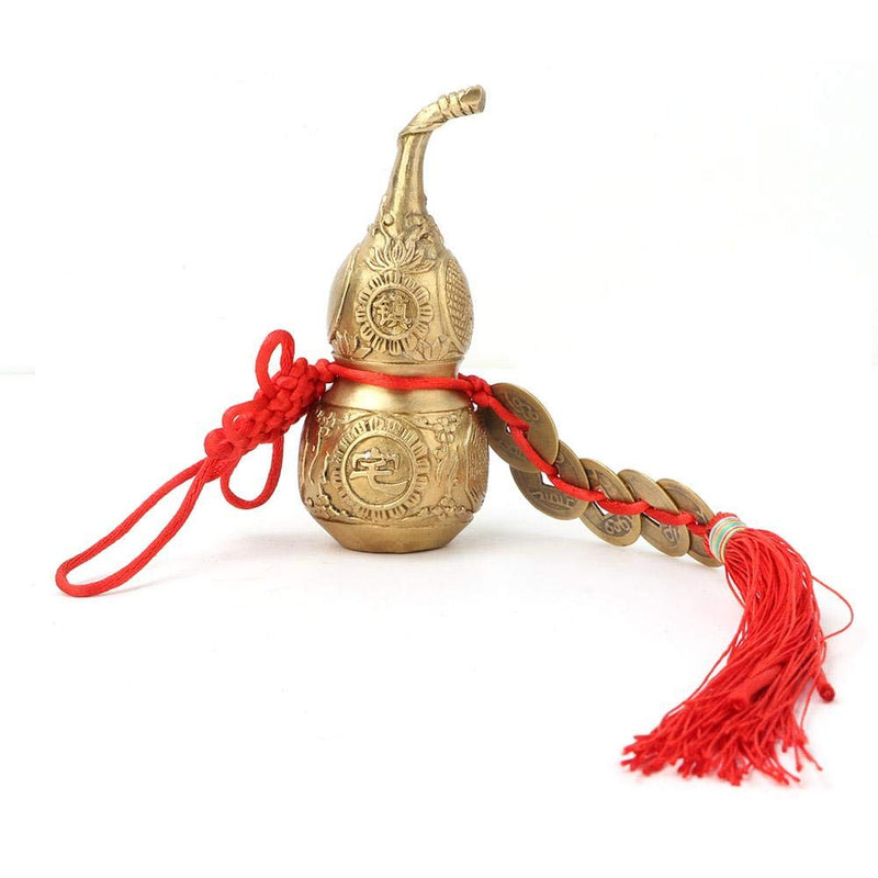 Brass Cucurbit，10CM Tall Cucurbit Luck Treasure Symbol Traditional Gourd Home Decoration Luck Health Treasure Gift Friends