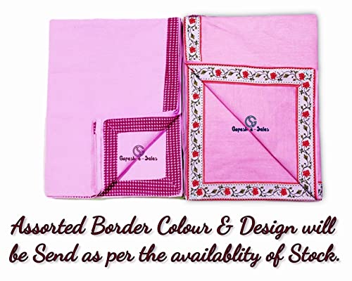 Gopesh e-Sales® Cotton Blanket for Summer | Plain Dohar Single Bed Cotton Blanket | AC Blanket Single Bed or Light Blanket for Summer | Travel Summer Blanket | Pack of 1 | Pink