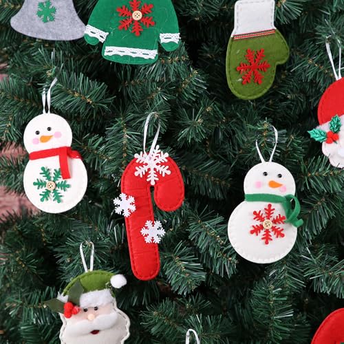 Moira 8pcs Merry Christmas 16 X 8 cm Tree Snowman Toy Doll Christmas Hanging Decorations for Home Office