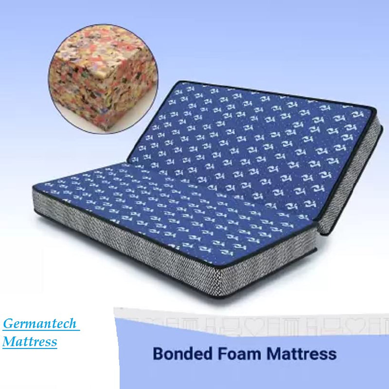 Germantech Folding Dual Comfort Foam Mattress Foldable Bed | Guest beds | Floor Mattress | Travel Mattress | Camp Portable Bed (72x72x5 Inch) 3 Years Warranty by Germantech