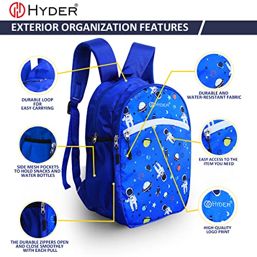 HYDER Kids 20L Small Astronaut Pattern Cartoon Waterproof Lightweight Casual/Picnic/Tuition/School Bag/Backpack for Children Boys And Girls (Royal Blue)