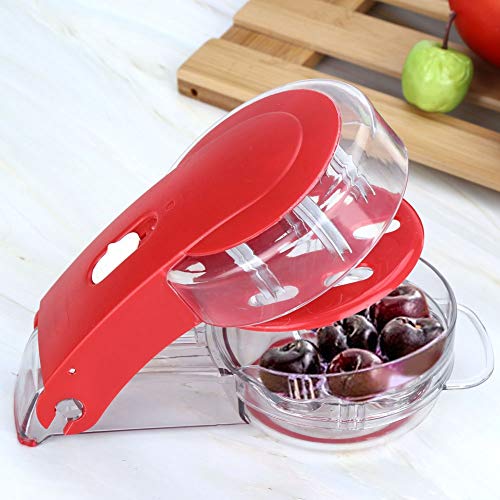 Cherry Extractor, Convenient Transparent Handheld Cherry Pitter 6 Slots Portable for Grape for Cherry