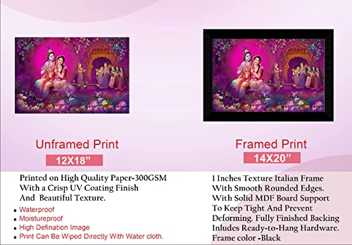 SAF Pack of 1 Radha krishna religious modern art wall painting with framed for living room 11 inch x 14 inch CANFM31260