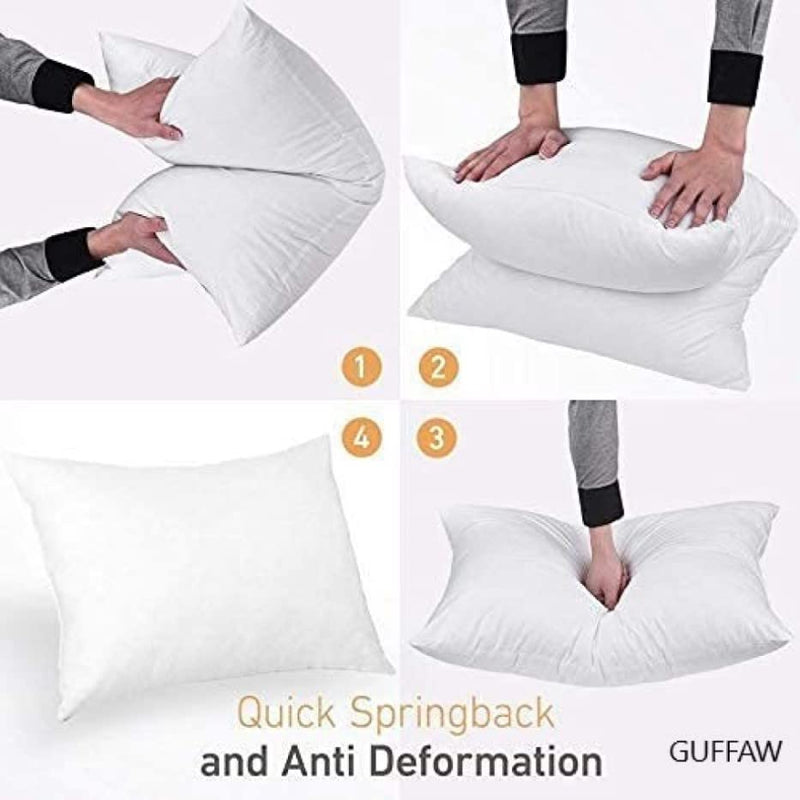 GUFFAW microfiber pillow filler for bed and sofa 12x18inch set of 8