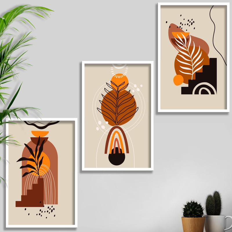 SAF paintings Set of 3 Modern Boho Art Wall Painting For Home And Office ol-COMBO-2208-K3