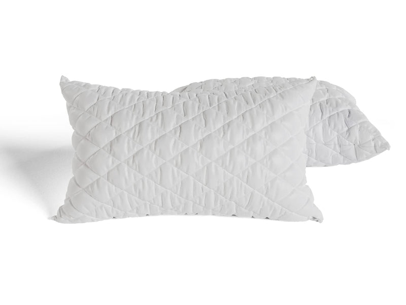 AVI Premium Quilted Bed Pillows for Sleeping Microfiber Filler Soft & Luxurious for Side and Back Sleepers, Set of 2 King Size, 20 x 36 Inch, White