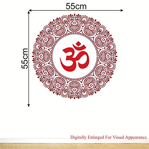 WALLSTICKS ' Om - Mantra - Pooja - Yoga - Hindu - Religious - Rangoli - Colourful - Decorative - Wall Sticker ' - WS154 (PVC Vinyl - 55 cm X 55 cm)