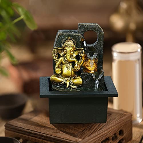 CALANDIS® Ganesha Statues Indoor Tabletop Fountain Collectibles Decorative Gift 16.5cmx13cmx21cm'