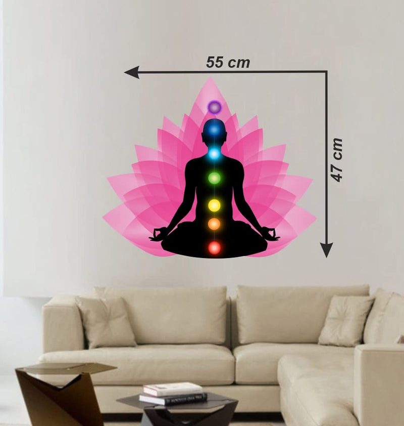 Delight Art Lord Buddha Design Wall Sticker Size - ( 55*47 ) cm Model id - ( DAMC01021L )