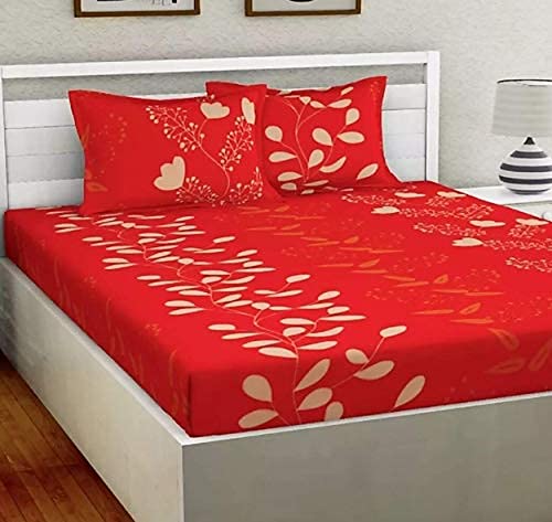 BSB HOME Cotton Bedsheets Combo Set of 7 Double Bedsheets with 14 Pillow Cover, Multicolour,Floral