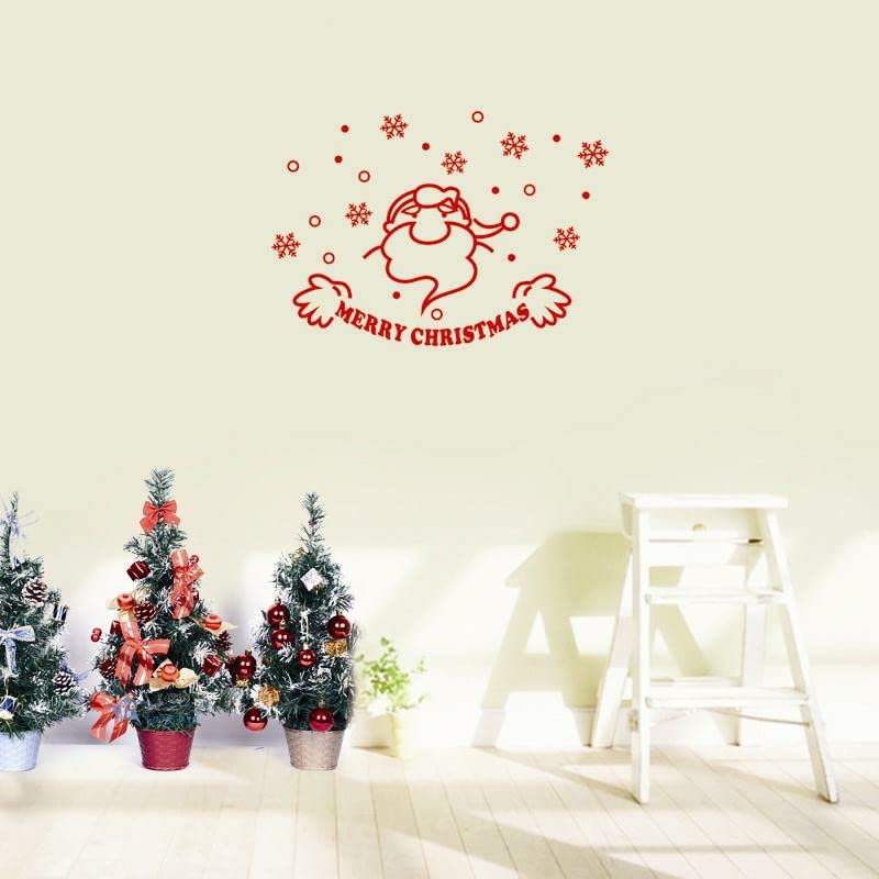 GADGETS WRAP Vinyl Wall Decal Sticker Santa Clause Merry Christmas Quotes Snowflake Pattern