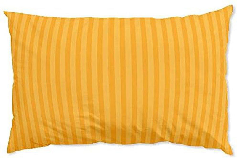 220 TC Cotton Single Striped Flat Bedsheet (Pack of 1, Yellow) 2687aAkin