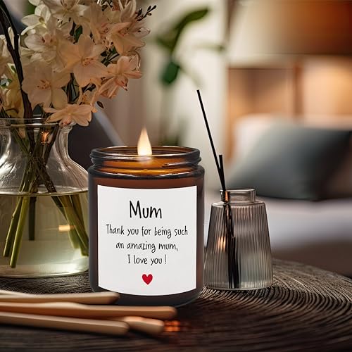 XUISWELL Thank You Mom Candle, Mom Candles from Daughter, Mom Mother Gifts from Daughters, Mothers Day Candle Gifts for Mom Mothers Day, Candles for Mom