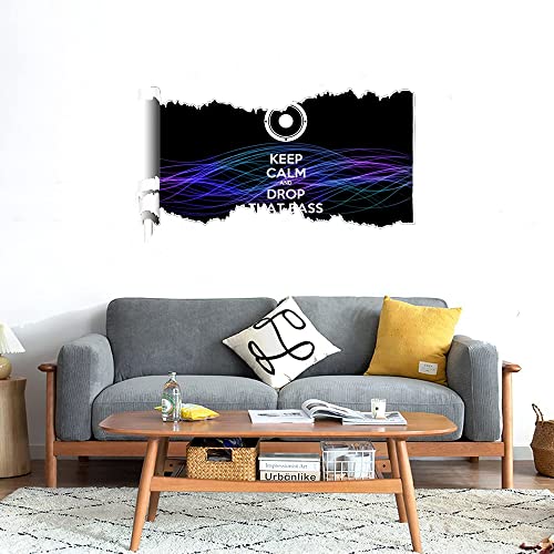 GADGETS WRAP Printed Wall Decal Sticker Scratched Paper Style Wall Decal (90cm x 50cm) - Drop That Bass