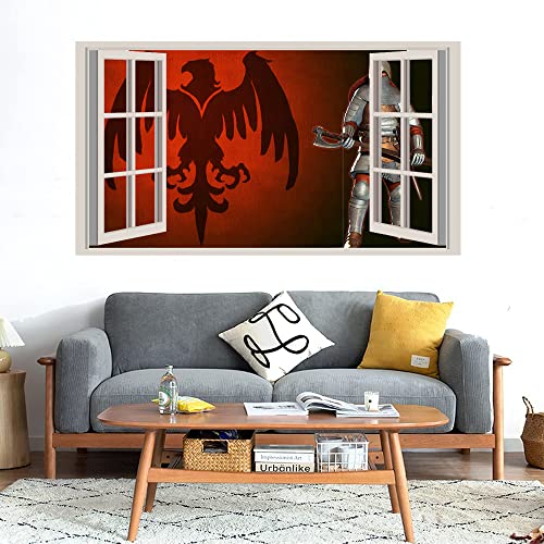 GADGETS WRAP Printed Wall Decal Sticker Fake Window Style Decal (90cm x 50cm) - Eagle Warrior