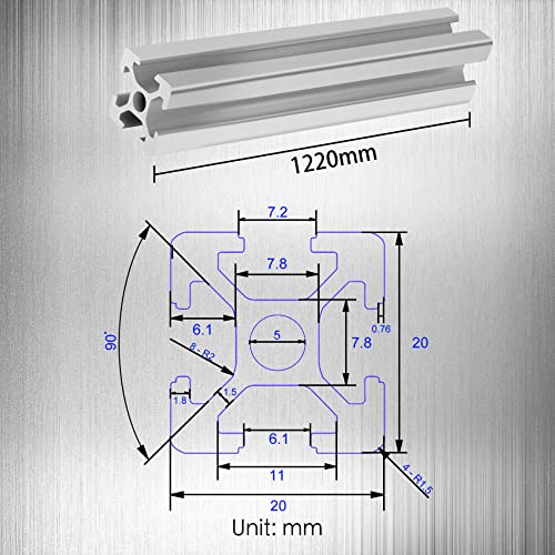 10pcs 1220mm(48inch) Silver T Slot Aluminum Extrusion Profile
