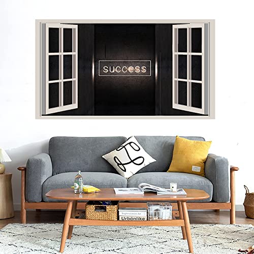 GADGETS WRAP Printed Wall Decal Sticker Fake Window Style Decal (90cm x 50cm) - Typography Success