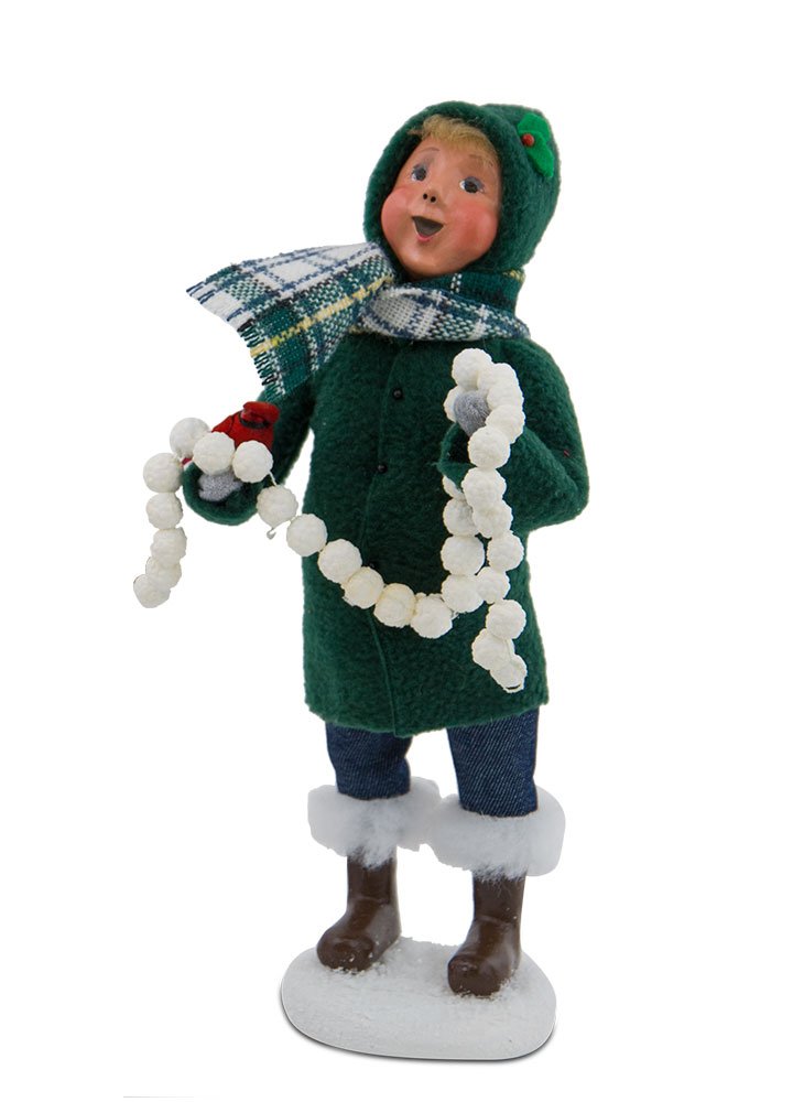 Byers' Choice Family with Cardinals Boy Caroler Figurine