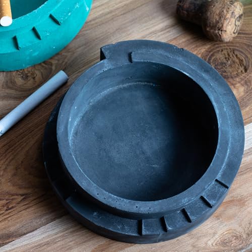Spiro Midnight Blue - Spiral Shaped Accessory tray for Desk Home or Office or designer Ashtray for made of concrete