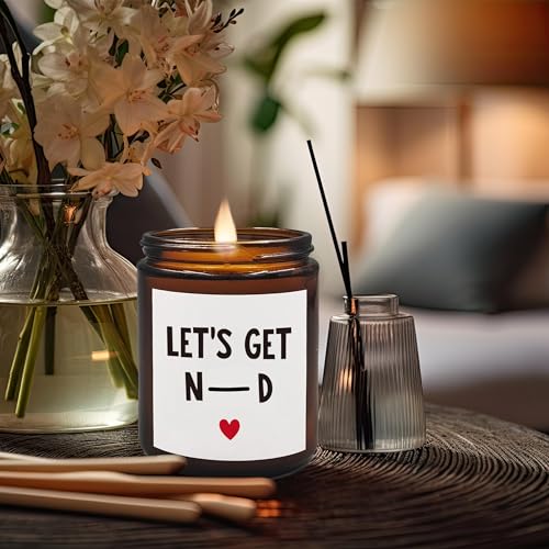 XUISWELL Let's Get Na**d Funny Scented Candles for Women Men Boyfriend, Funny for Boyfriend Girlfriend Husband Wife Him Her, Funny Bridal Shower Gifts