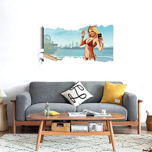 GADGETS WRAP Printed Wall Decal Sticker Scratched Paper Style Wall Decal (90cm x 50cm) - Beach Weather