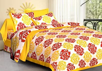 King Size Printed Pure Cotton Bedsheet with 2 Pillow Covers Soft and Attractive Bedsheet